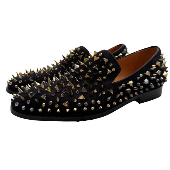Black Studded Loafers Men’s 45 (12) Red Sole Style